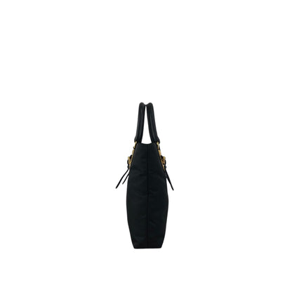 PRADA Logo Front Buckle Handbag Black Vintage rm4ygr