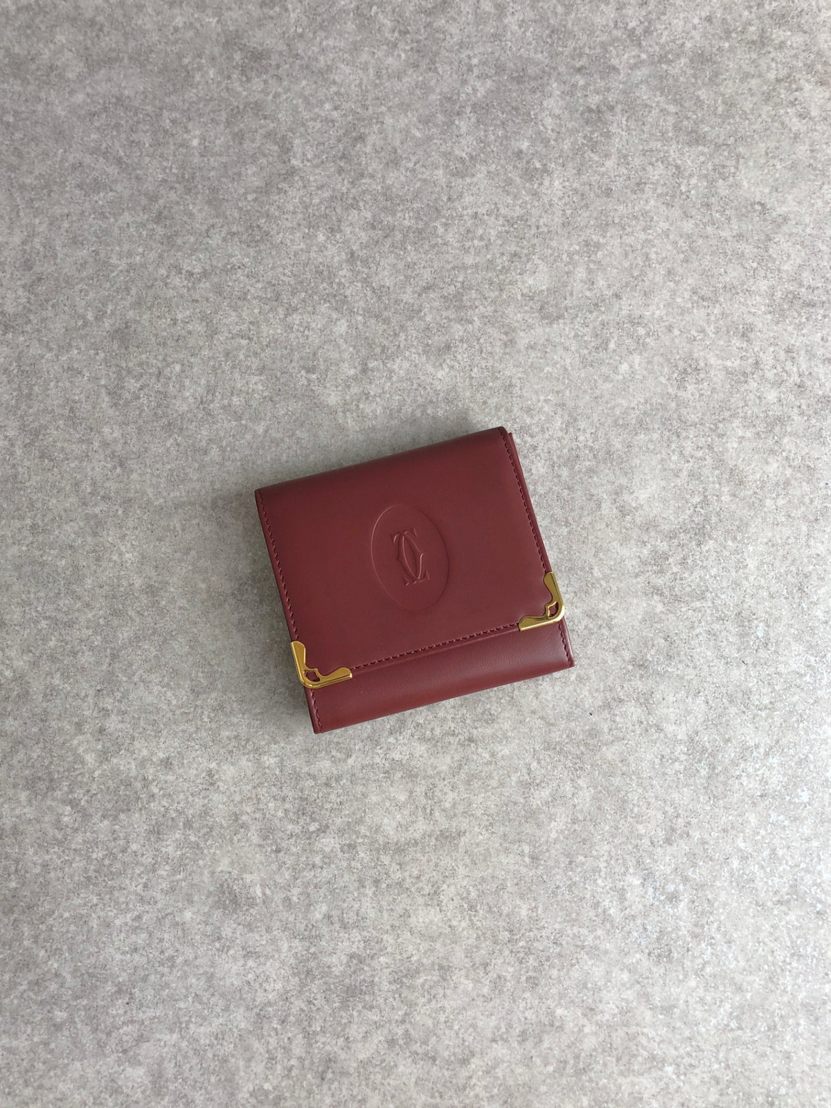 Cartier Logo Coin Purse Bordeaux Vintage e6ft7j