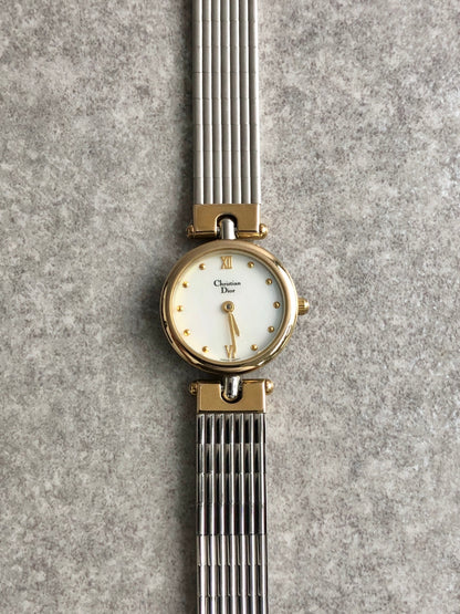 Christian Dior Quartz Watch Gold×Silver 3025 Vintage 8zu8jn