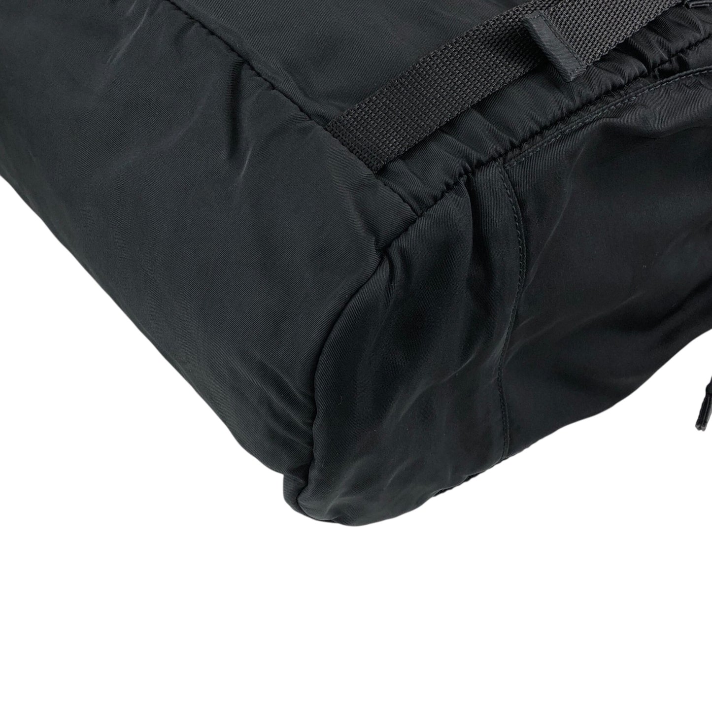 PRADA Tessuto Triangle Logo Backpack Black Vintage 6bctx4