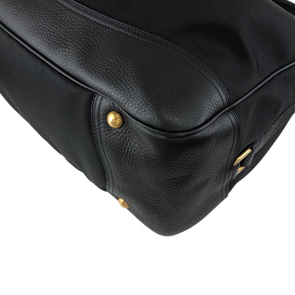 PRADA Logo Front Buckle Shoulder bag Black Vintage rv2srn