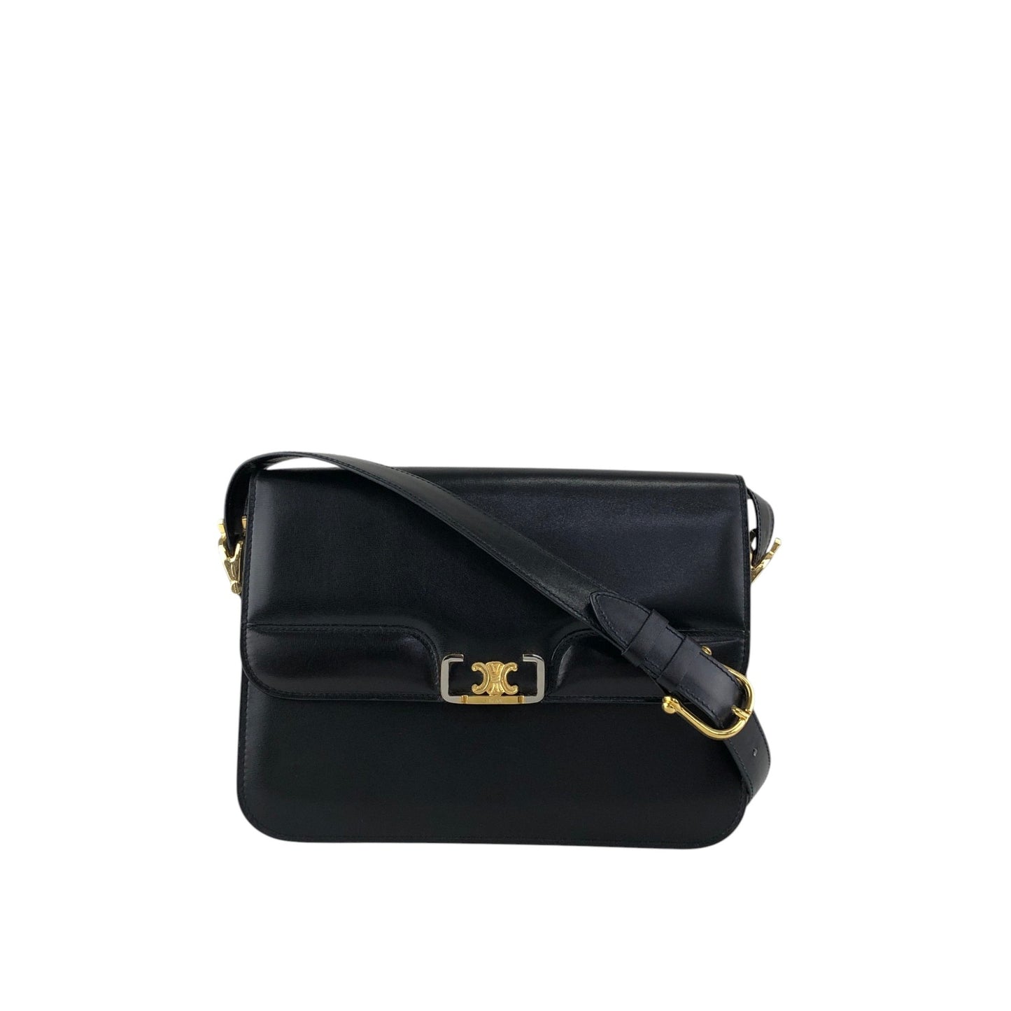 CELINE Blason Shoulder bag Black Vintage iw3njy