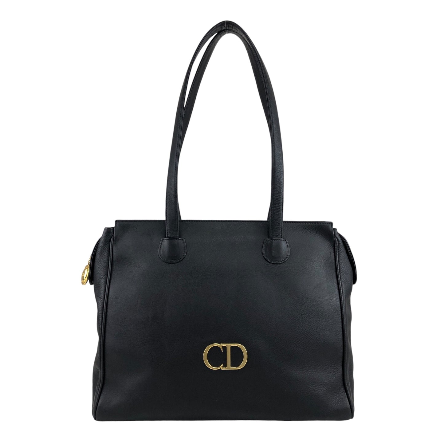 Christian Dior CD Logo Shoulder bag Totebag Black Vintage rkr48f