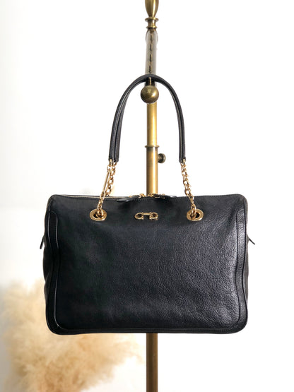 Salvatore Ferragamo Gancini Handbag Black Vintage vbxnke