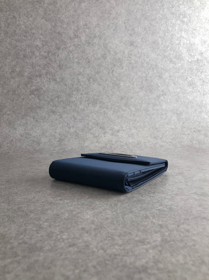 Christian Dior CD Logo Folded Wallet Navy Vintage 3mutvv