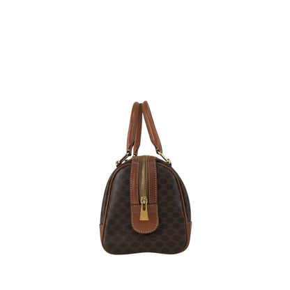 CELINE Macadam Blason Handbag Boston bag Brown Vintage sh72vd