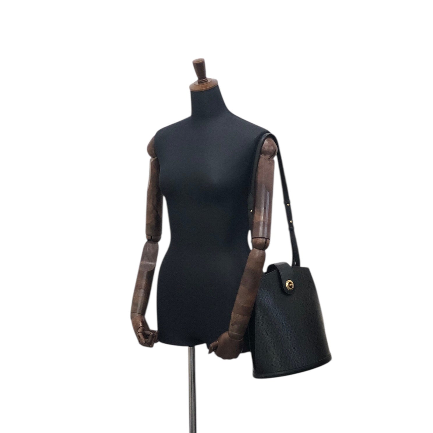LOUIS VUITTON Epi Turn Lock Shoulder bag Black Vintage