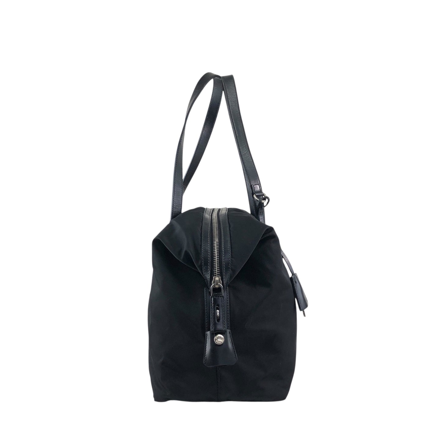 PRADA Tessuto Triangle Logo Padlock Totebag Black Vintage cfbs7r