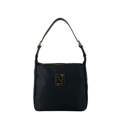 FENDI Logo Shoulder bag Black Vintage 4xxsjx