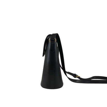 Yves Saint Laurent Logo Stitch Shoulder bag Black Vintage umrsfj