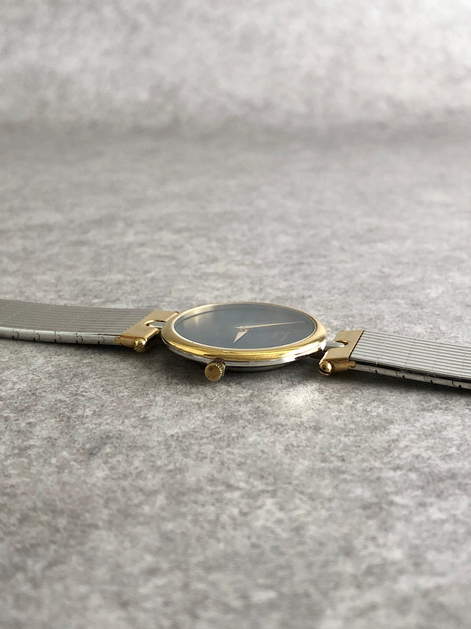 Christian Dior Logo Quartz Watch Silver×Gold 3026 Vintage 3ztkba