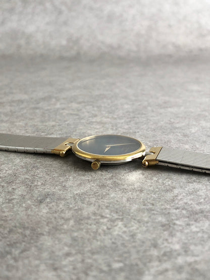 Christian Dior Logo Quartz Watch Silver×Gold 3026 Vintage 3ztkba