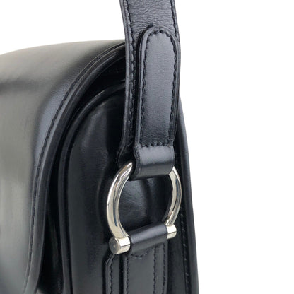 CELINE Front Buckle Shoulder bag Black Vintage 3nhdaw