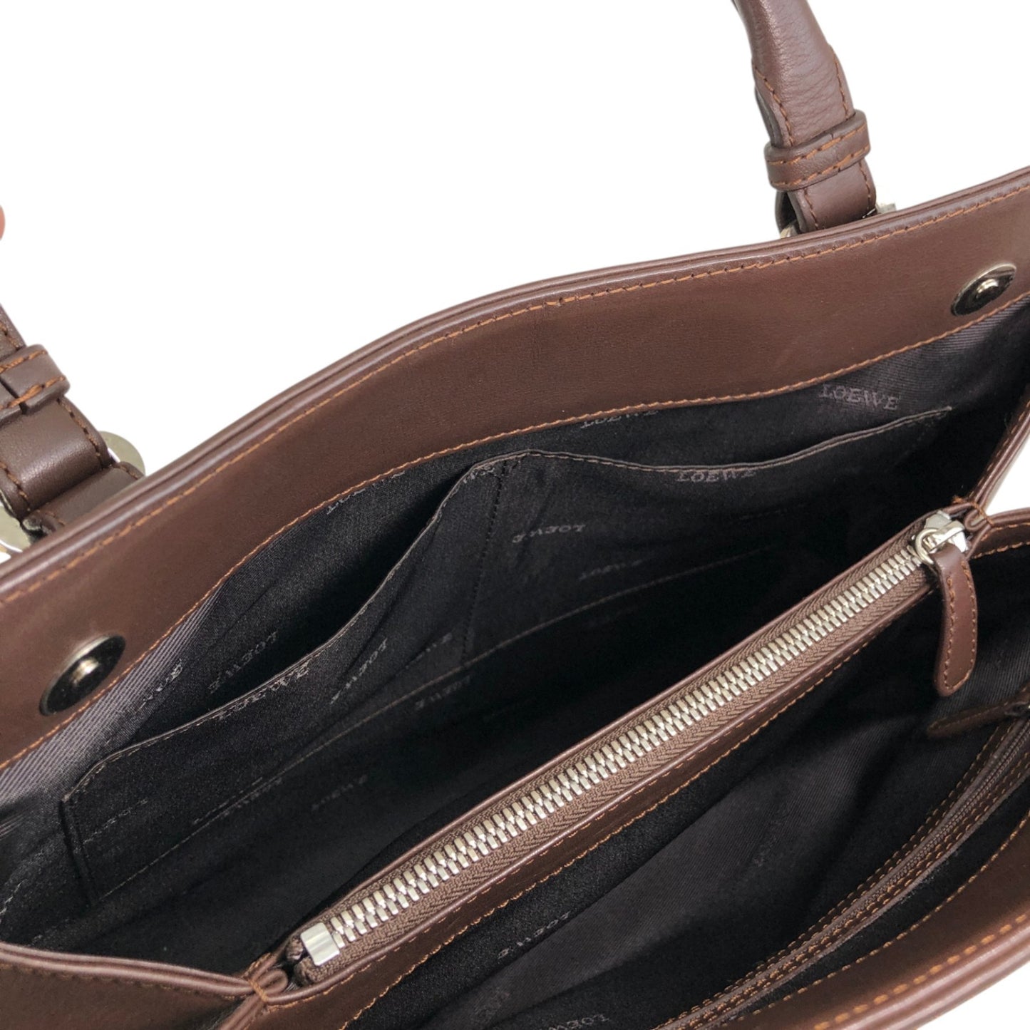 LOEWE Anagram Handbag Totebag Brown Vintage sr6m4v