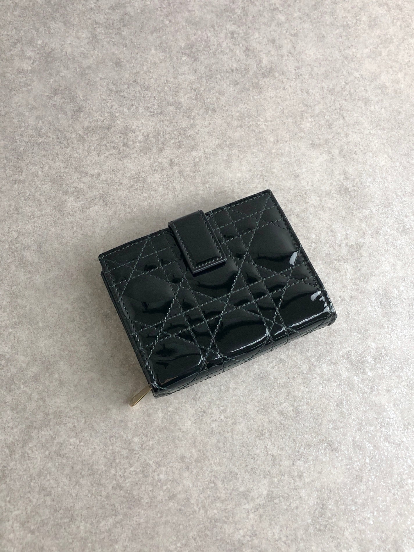 Christian Dior Cannage Folded Wallet Black Vintage m435au