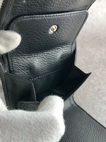 Christian Dior CD Logo Trifold Wallet Black Vintage 3wudpt