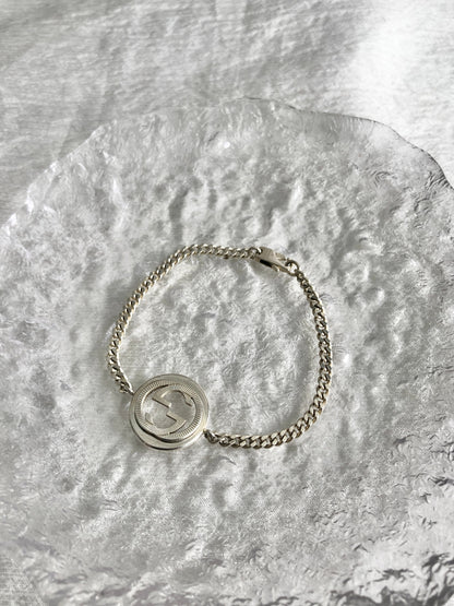 GUCCI Interlocking SILVER925 Bracelet Silver Vintage hmwmgs