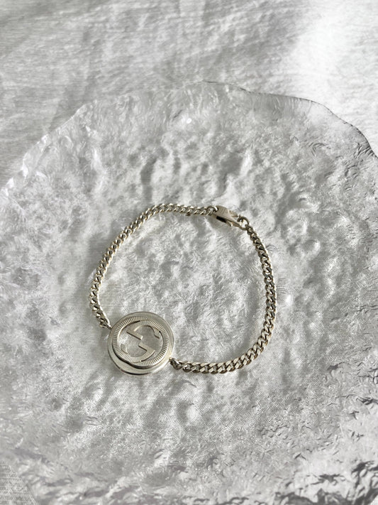 GUCCI Interlocking SILVER925 Bracelet Silver Vintage hmwmgs