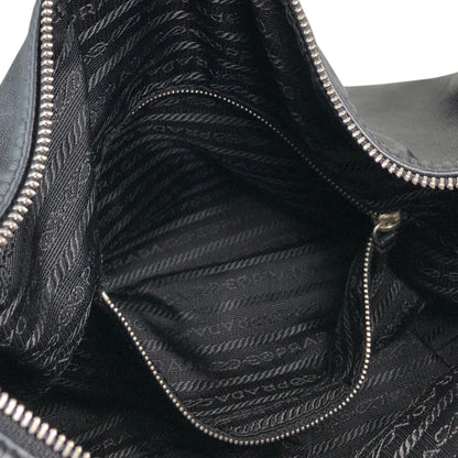 PRADA Logo Embossed Shoulder bag Hobobag Brown Vintage d2egiw
