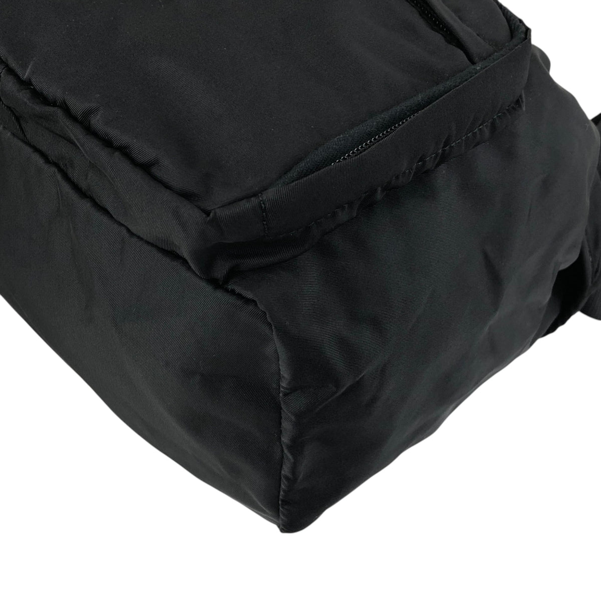 PRADA Tessuto Triangle Logo Front Buckle Backpack Black Vintage 8na4hp