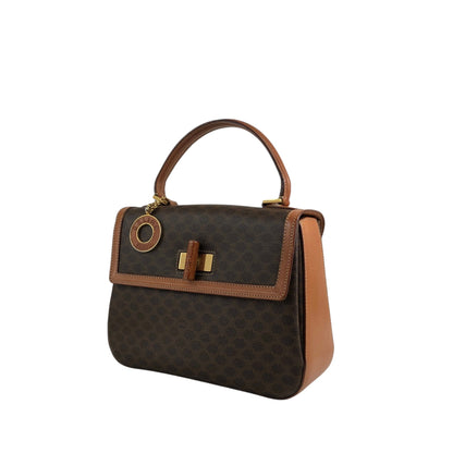 CELINE Macadam Turn Lock Charm Two-way Handbag Shoulder bag Brown Vintage tw3c3x