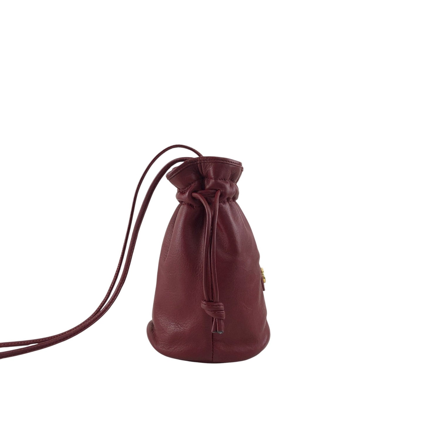 Christian Dior CD Logo Drawstring Shoulder bag Red Vintage smgt7i