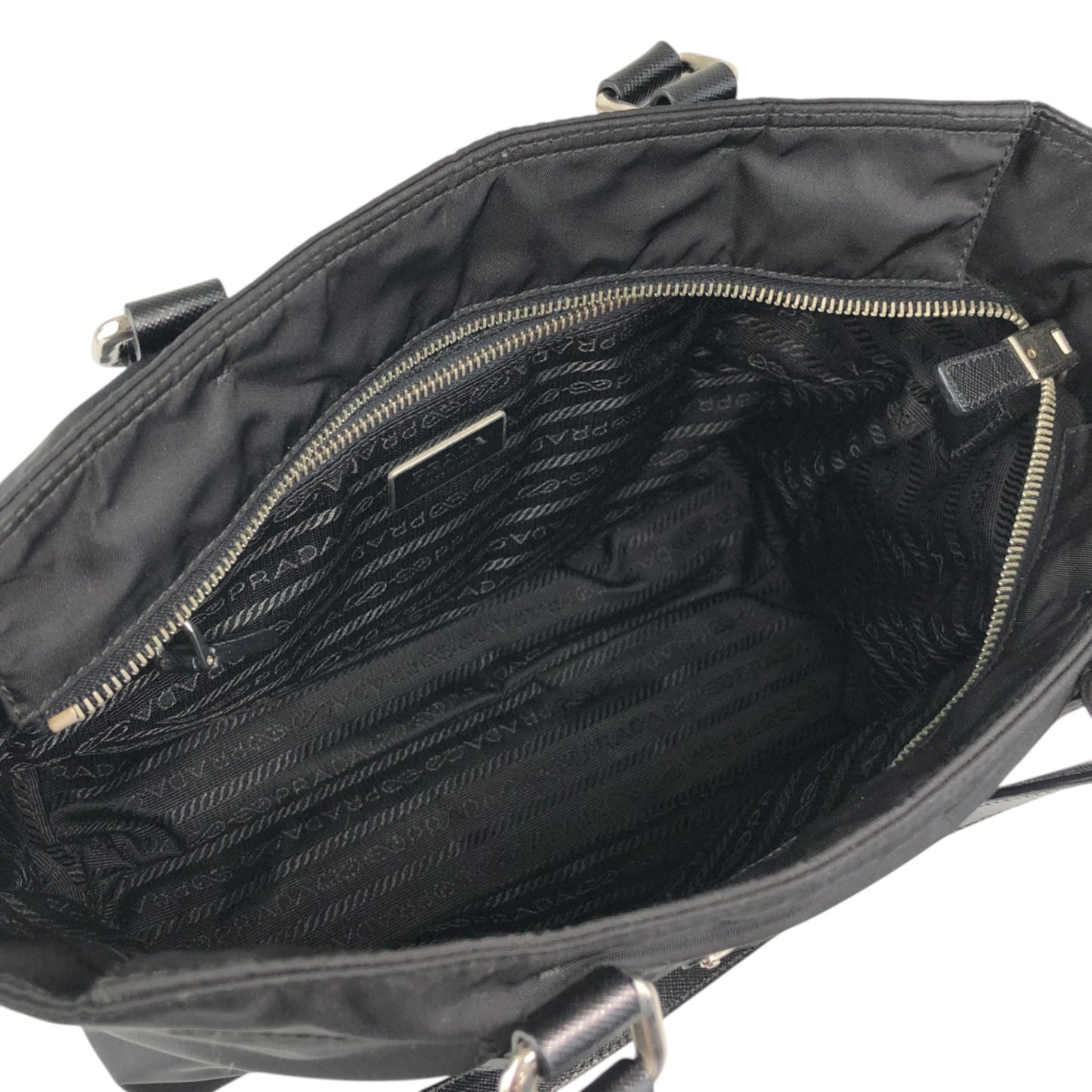 PRADA Tessuto Triangle Logo Totebag Black Vintage tgzvbu