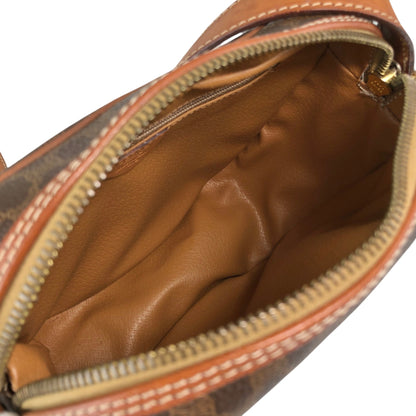 CELINE Macadam Blason Front Buckle Shoulder bag Brown Vintage 6tcy32