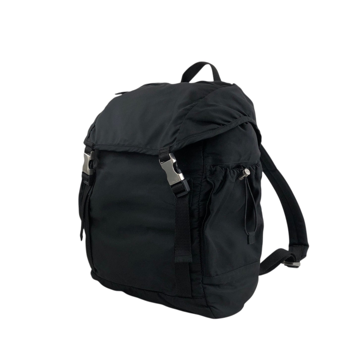 PRADA Tessuto Triangle Logo Backpack Black Vintage 6bctx4