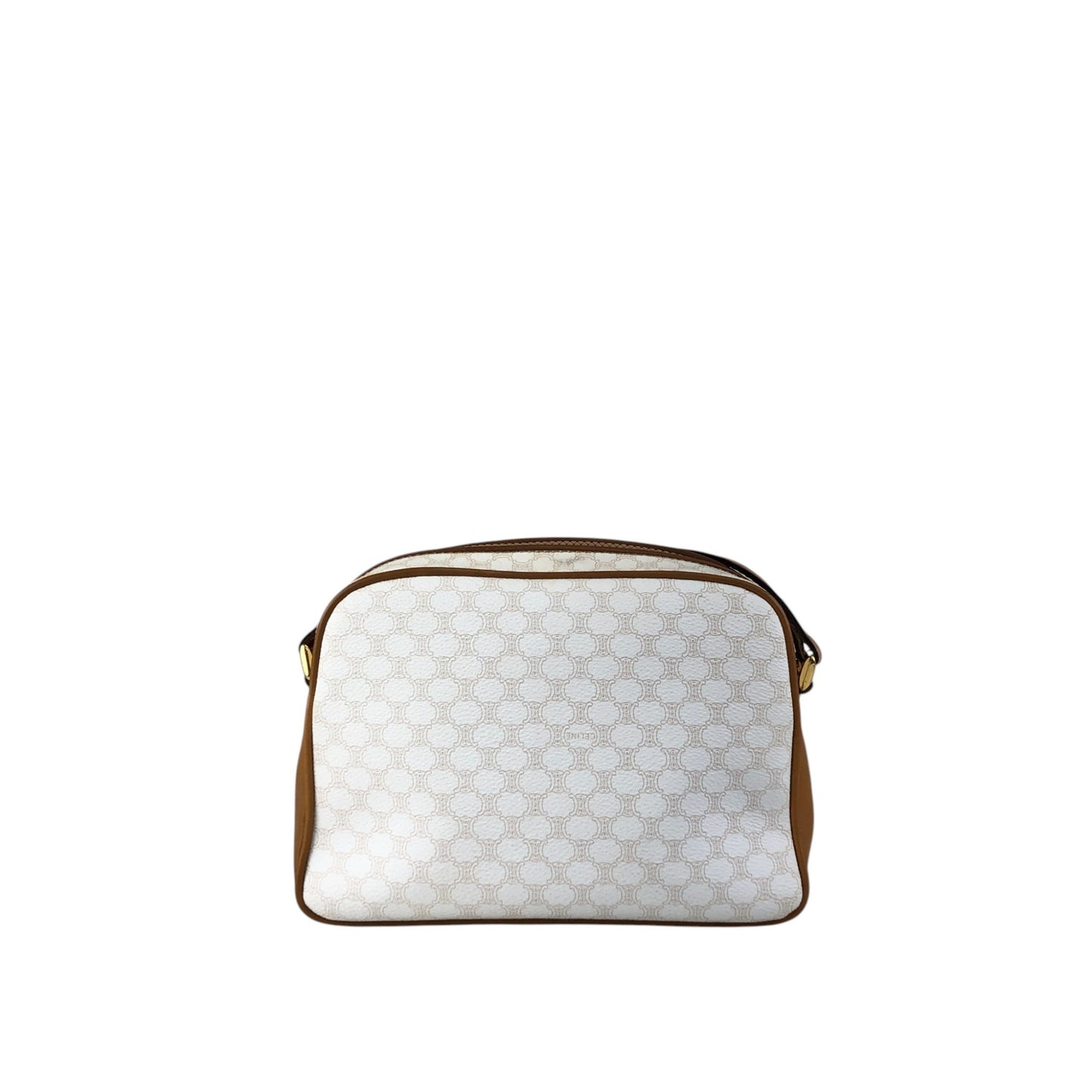 CELINE Macadam Horse Bit Shoulder bag White Vintage wbvsb7