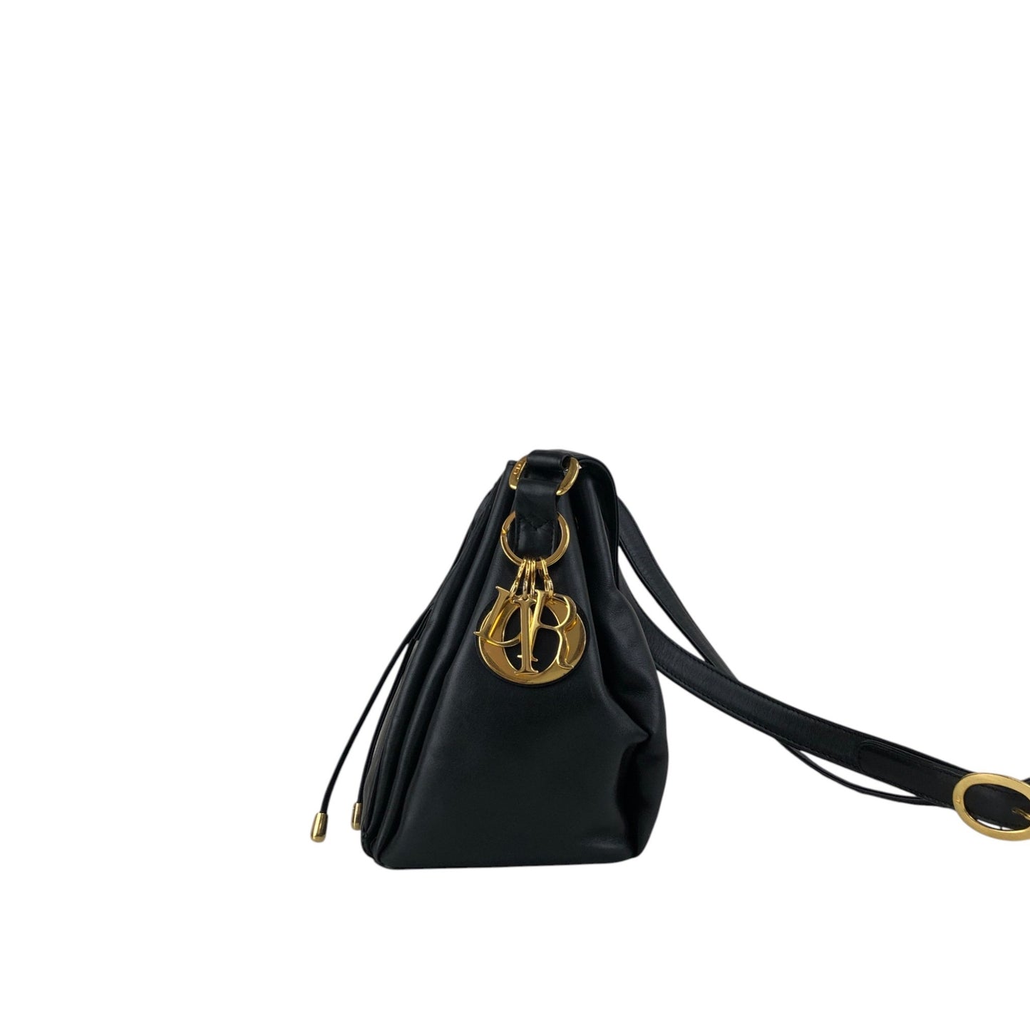 Christian Dior Logo Charm Small Shoulder bag Black Vintage gpxtra