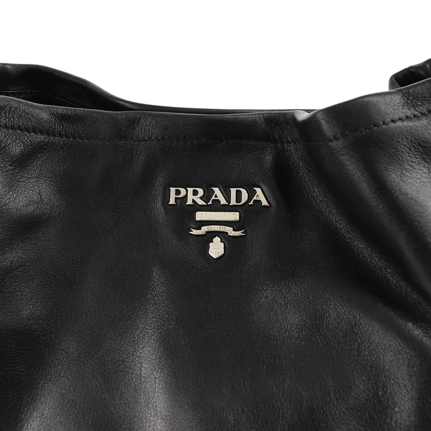 PRADA Logo Handbag Black Vintage 33emnt