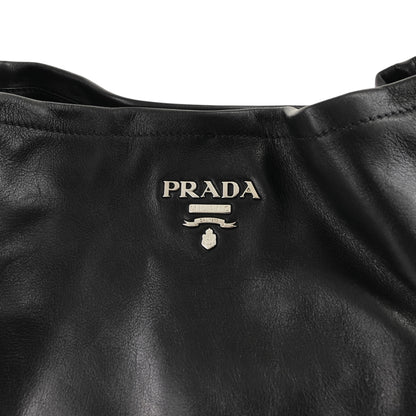 PRADA Logo Handbag Black Vintage 33emnt