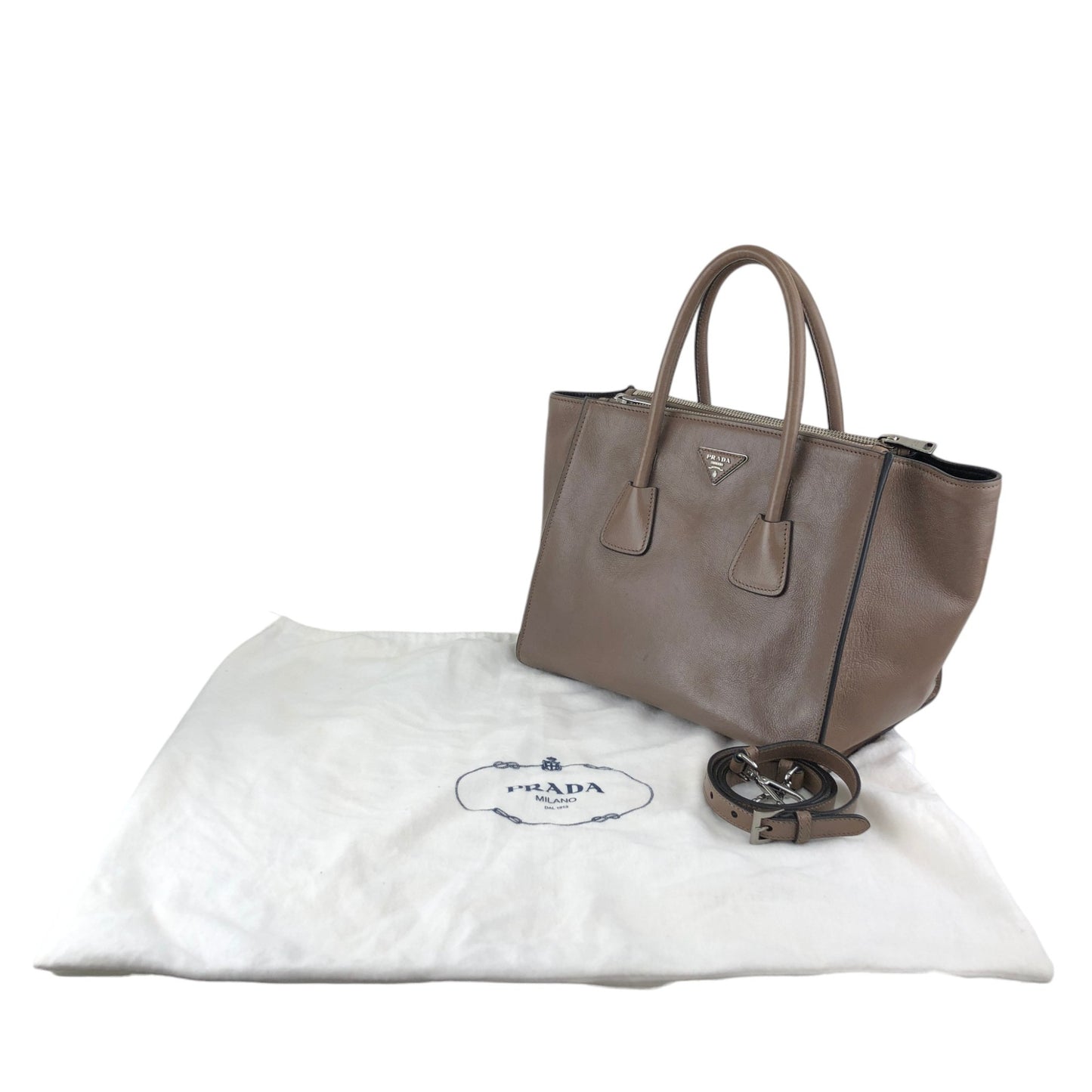 PRADA Triangle Logo Two-way Handbag Shoulder bag Brown Vintage miurph