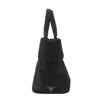 PRADA Triangle Logo Logo Motif Nylon Reversible Handbag Black Vintage arvf8t