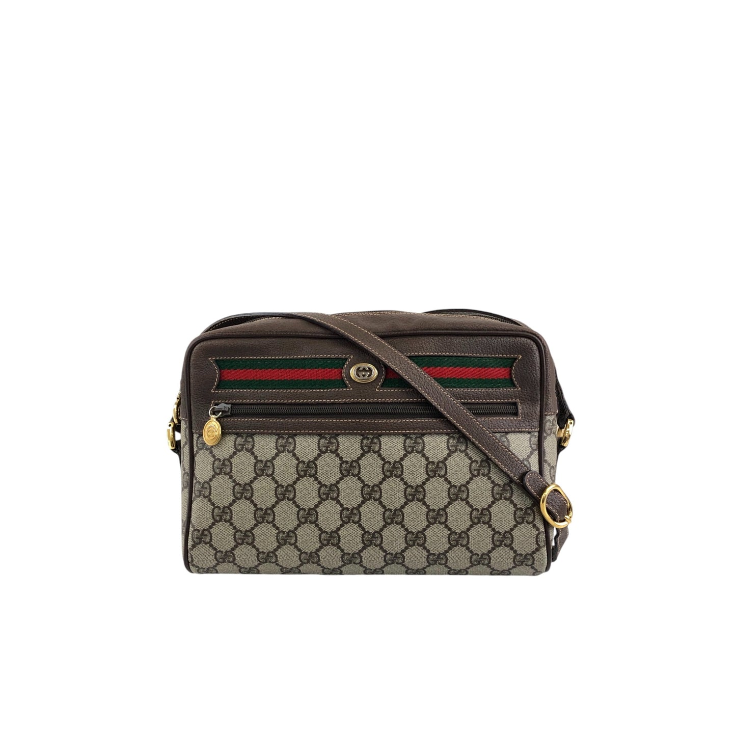 GUCCI GG Pattern Sherry Line Shoulder bag Brown Vintage ggwuxk