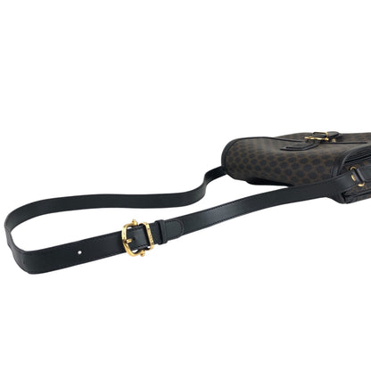 CELINE Macadam Front Buckle Shoulder bag Black Vintage n5nr8t