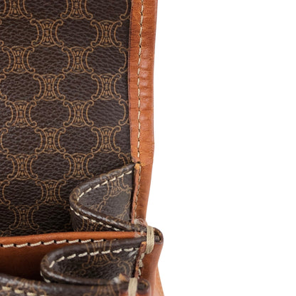 CELINE Macadam Gancini Shoulder bag Brown Vintage dtdg28