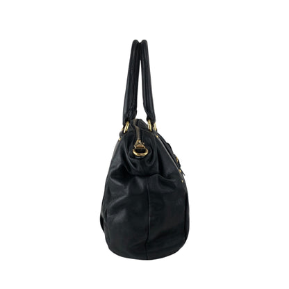 PRADA Logo Two-way Handbag Shoulder bag Black Vintage ashbj6