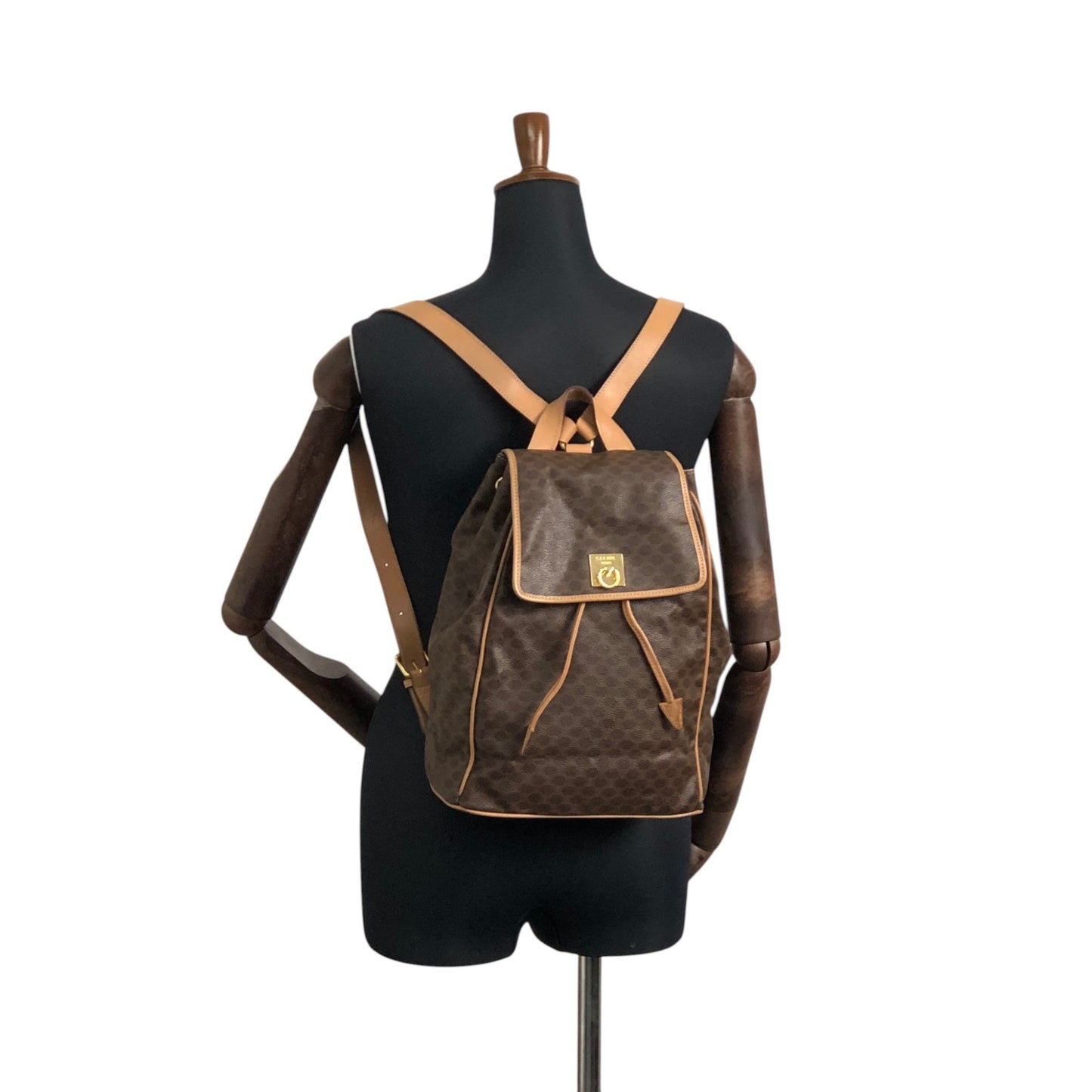 CELINE Macadam Gancini Backpack Brown Vintage sgrzzt