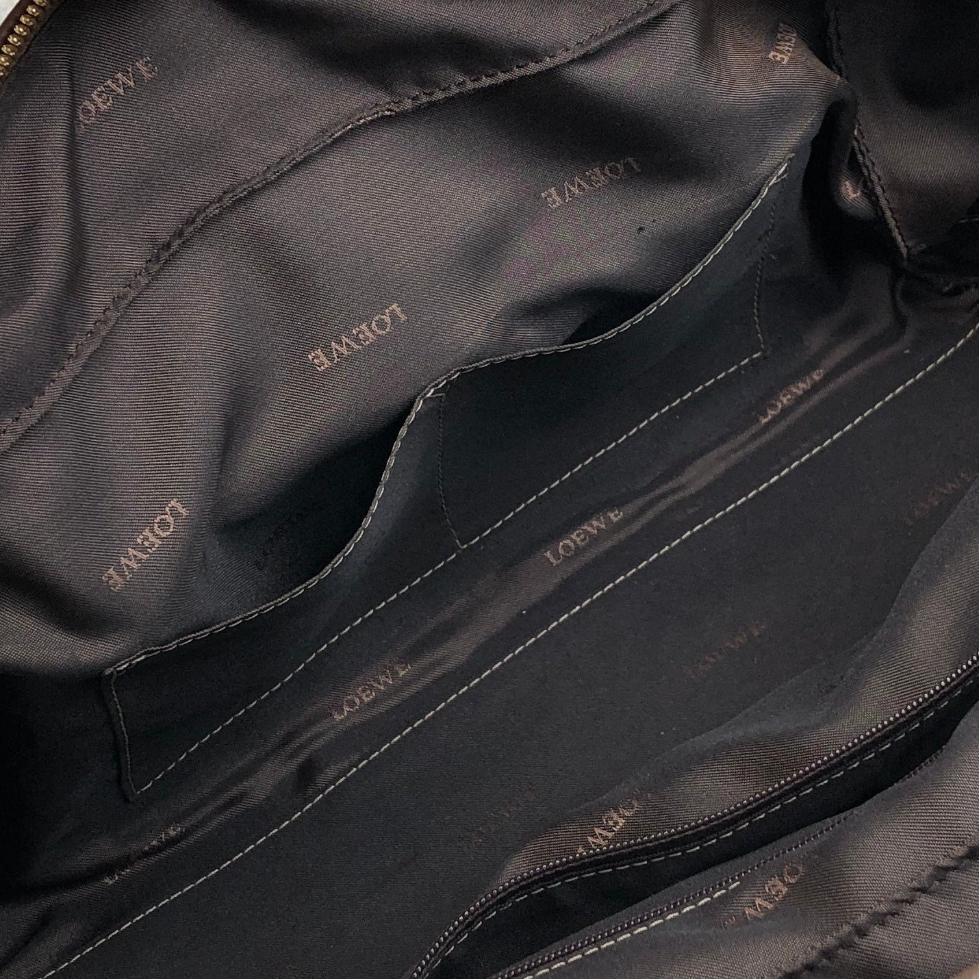 LOEWE Amazona Small Boston bag Handbag Brown Vintage irfyjk