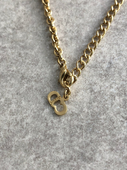 Christian Dior Logo Motif Necklace Gold Vintage z2uvgg