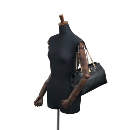 Salvatore Ferragamo Vala Chain Shoulder bag Handbag Black Vintage 3bmif6