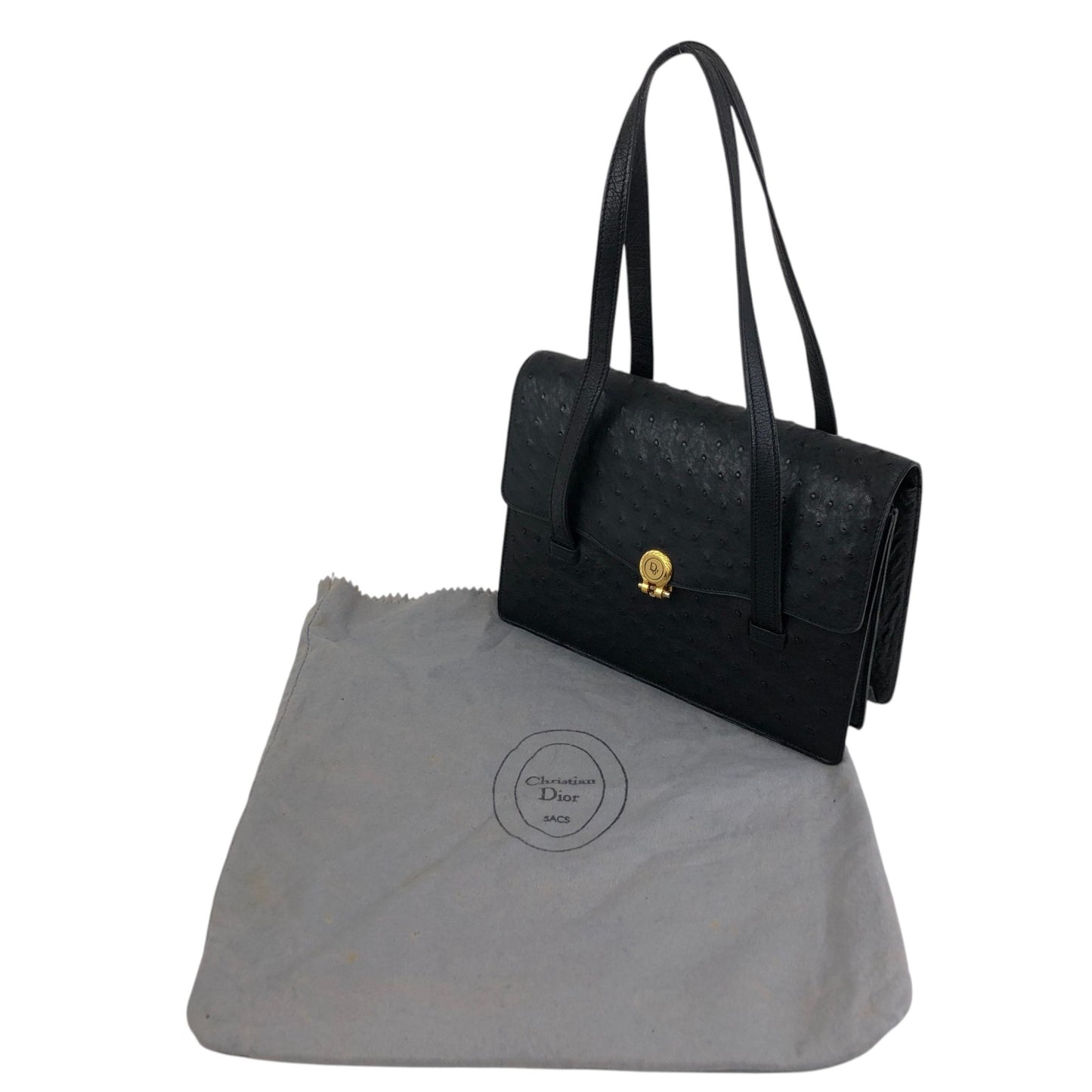 Christian Dior Handbag Black Vintage 4keybj