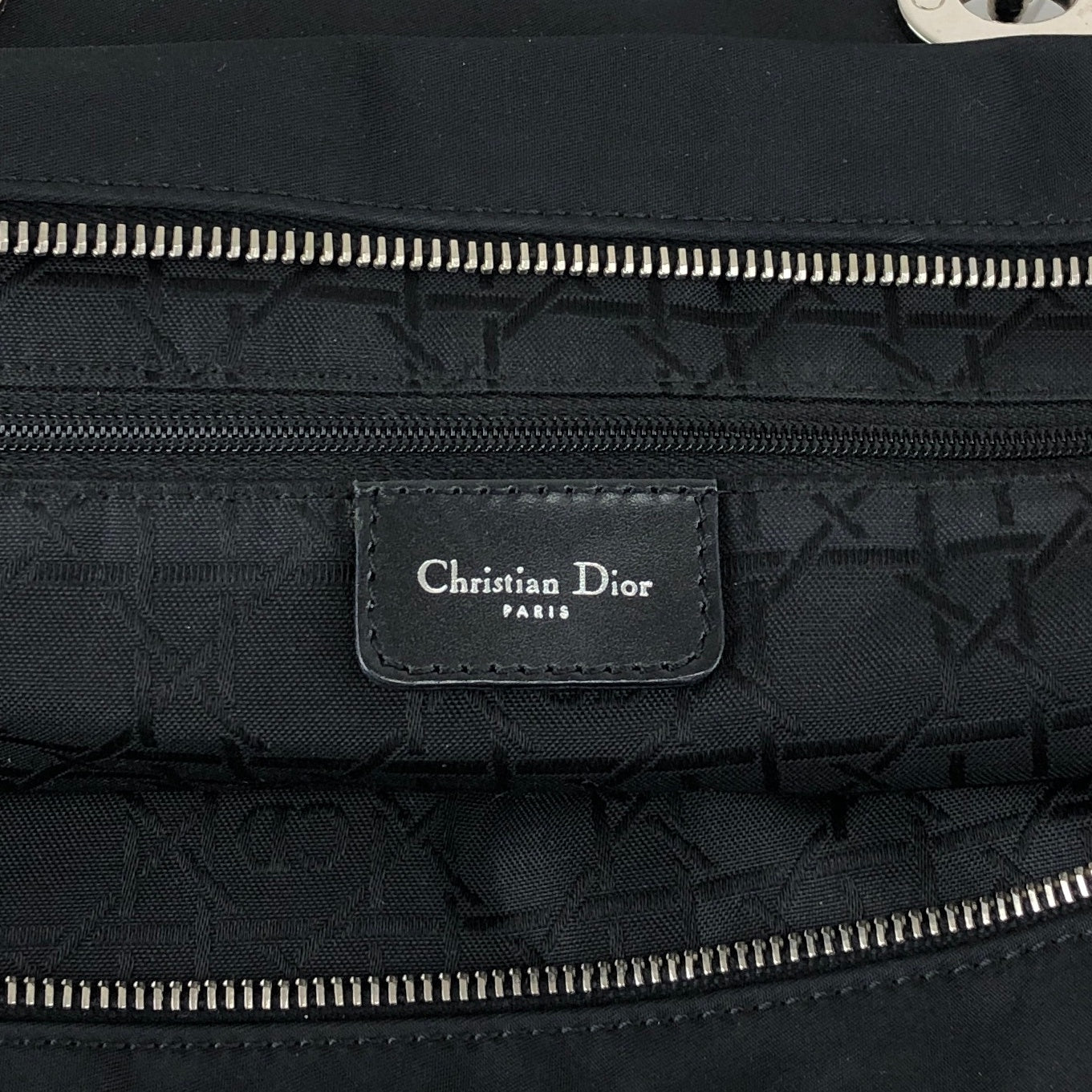 Christian Dior Cannage Logo Charm Handbag Black Vintage bceacw