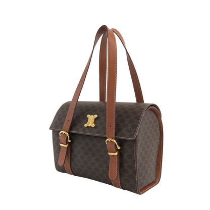 CELINE Macadam Triomphe Handbag Vanity bag Brown Vintage bfhyyr