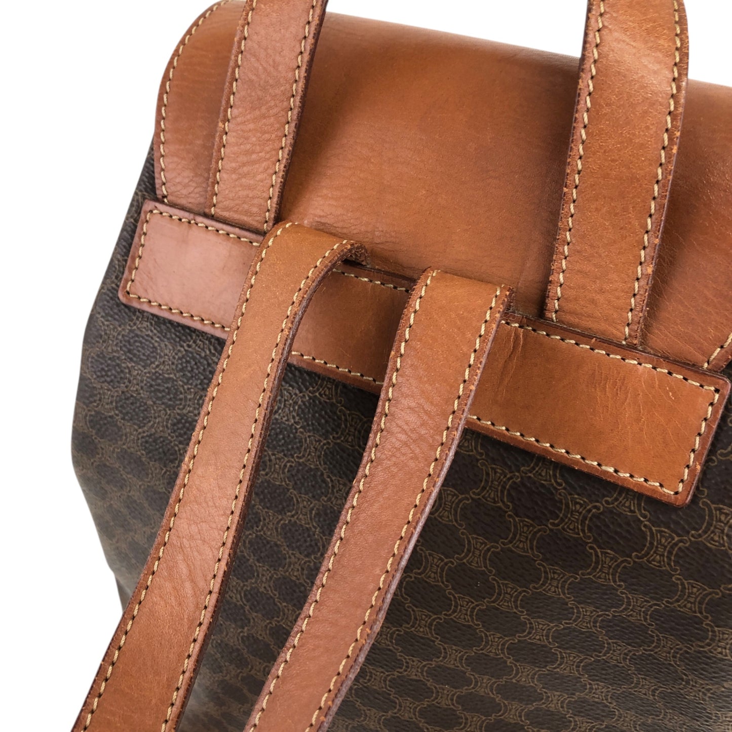 CELINE Macadam Charm Backpack Brown Vintage jz6ee6