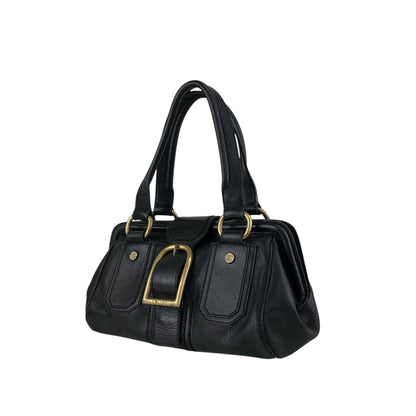 CELINE Front Buckle Small Boston bag Handbag Black Vintage nxugts