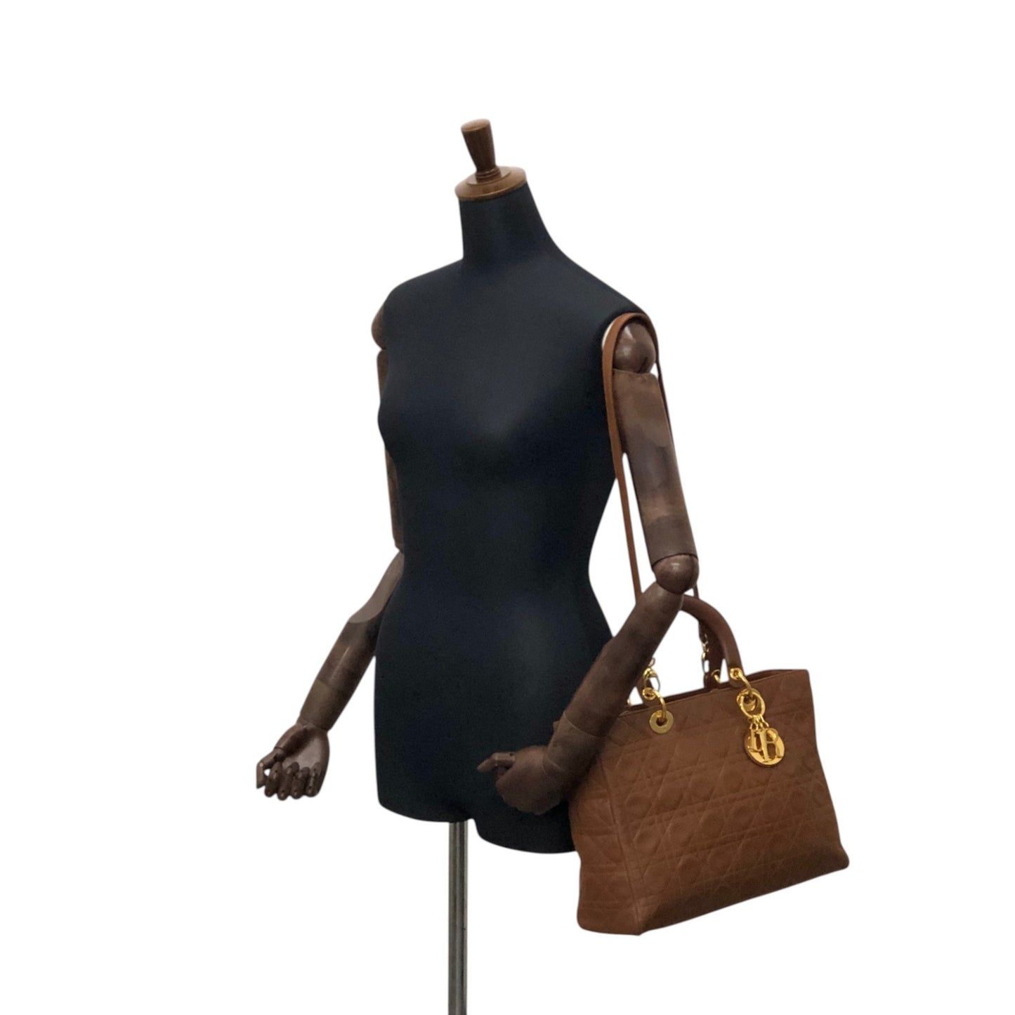 Christian Dior Lady Dior Cannage Two-way Handbag Shoulder bag Brown Vintage 8c3nvp