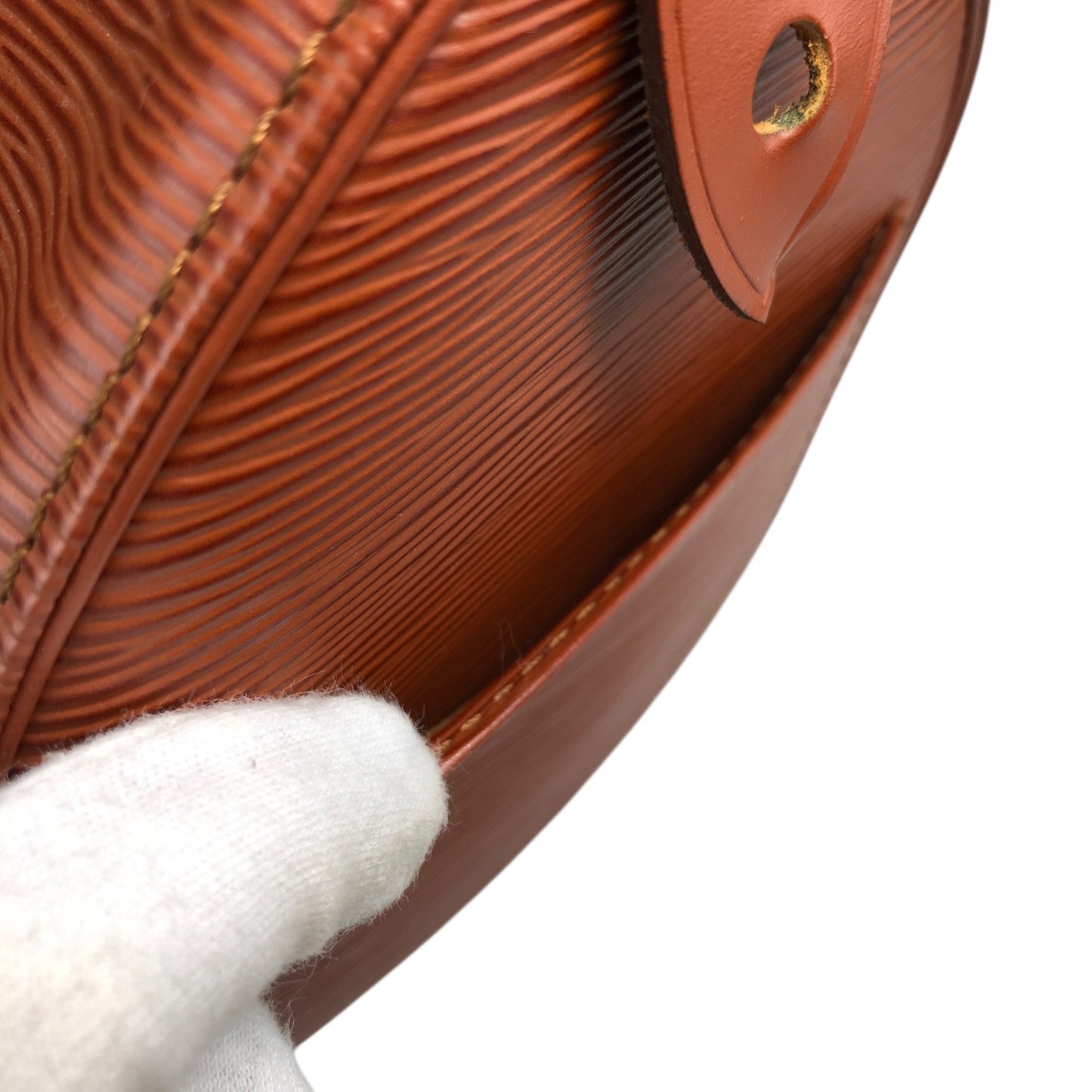 LOUIS VUITTON Epi Small Boston bag Handbag Brown Vintage 4i3rer